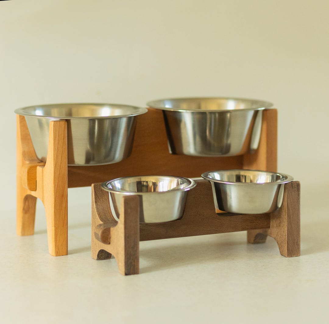 Pawfect Bowl Stand for Beagle With Stainless Steel Bowls / 4 SIZES TO ...
