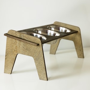 Soporte portátil para cuencos de acero inoxidable para perros Pawfect | Fácil montaje | Perfecto para viajar y acampar | Personalizable