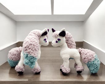Galar Ponyta Crochet, Crochet Pattern, Plushie Pattern, crochet Galar Ponyta, animal amigurumi toy crochet, Plush Galar Ponyta, Galar Ponyta