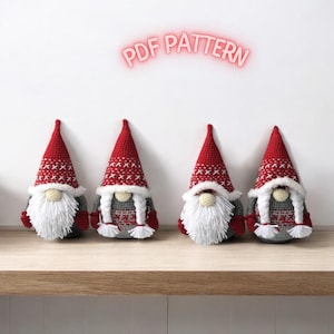 Christmas Gnomes Amigurumi Crochet Pattern (PDF)