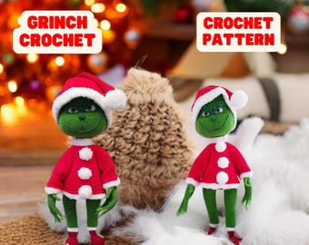 Grinch Amigurumi Crochet Pattern: Christmas Character (PDF Pattern)