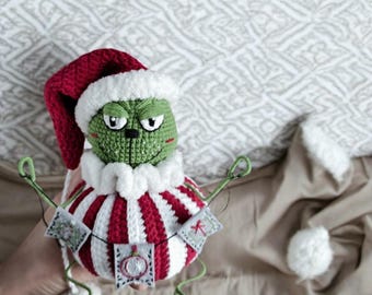 Modèle au crochet Grinch : poupée Amigurumi de Noël (Modèle PDF)