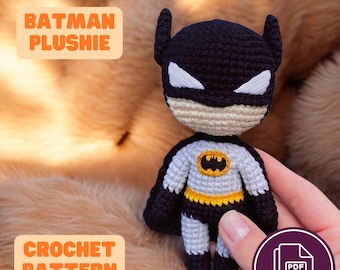 Patrón de Ganchillo Amigurumi Murciélago: Peluche de Superhéroe (Patrón PDF)