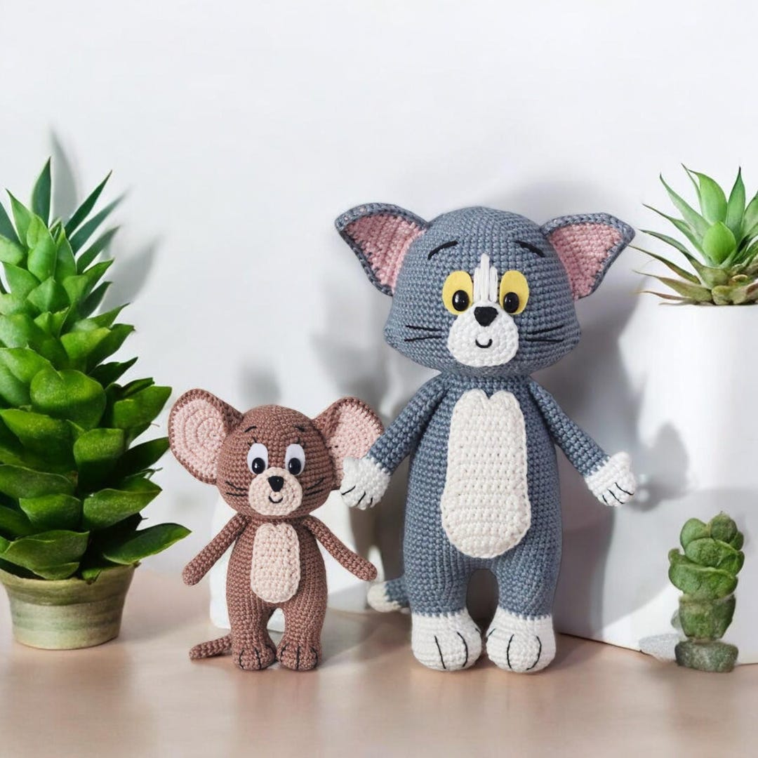 Crochet Cat, Crochet Mouse, Tom and Jerry Crochet, Plushie Pattern ...