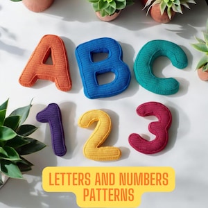 Patrón de números de crochet, Patrón de letras de crochet, Juego de números de peluche del 0 al 9, Patrón de crochet 123, Patrón de juguete de crochet para bebé, Letras de crochet