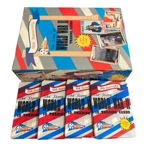 4 Packungen The Story of World War II Vintage Sammelkarten. 10 Super Hochglanz Karten in einer Packung. 110 Karten-Set. Sammle sie alle! Pazifik 1992.