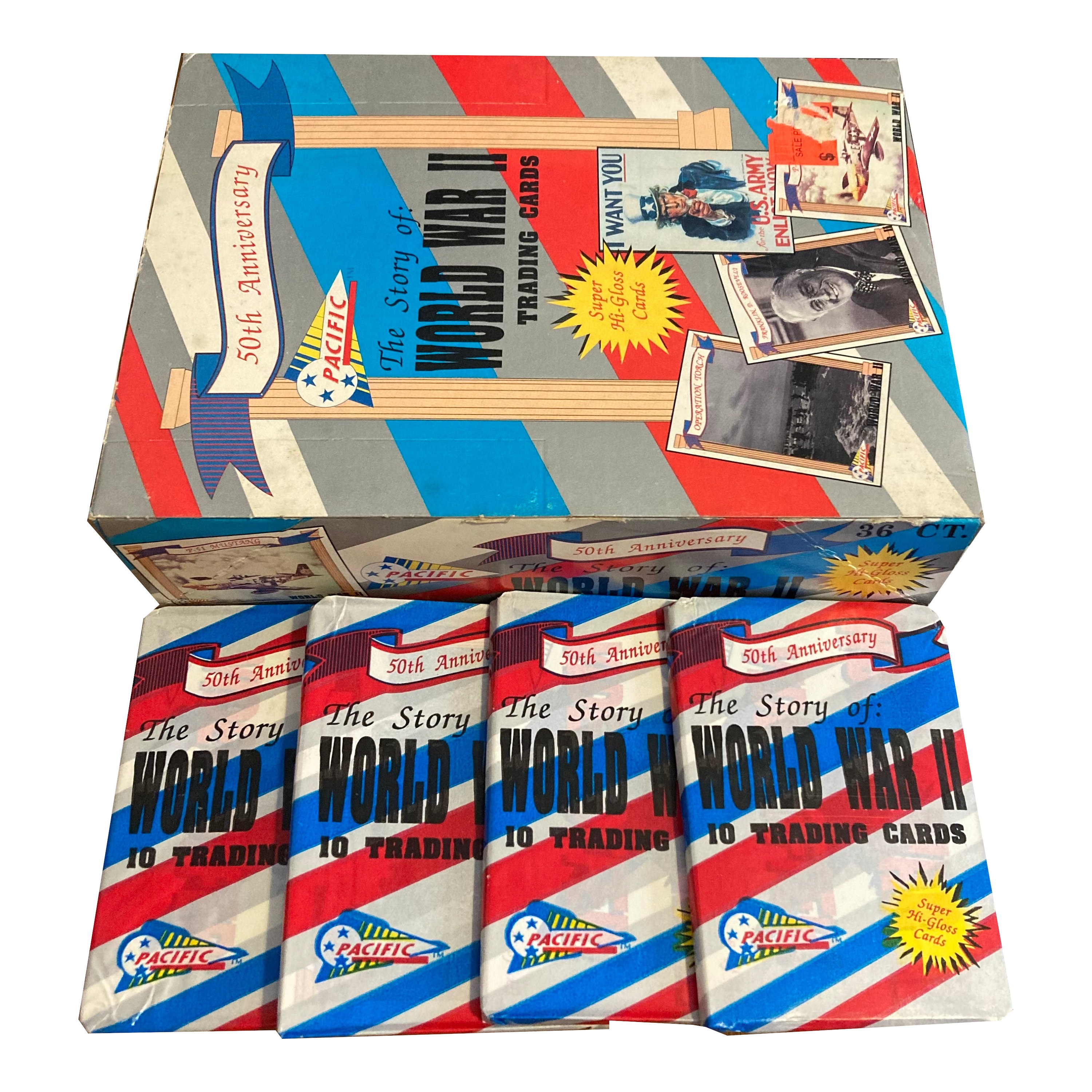 4 Packs of the Story of World War II Vintage Trading Cards 4 Packs of the Story of World War II Vintage Trading Cards