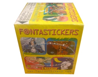 Factory sealed box of Fantastickers vintage collectable stickers. 50 packs per box. Produced by Panini in 1999. Anime. Difficult to find!