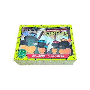 Colección completa de 66 tarjetas coleccionables vintage de las Tortugas Ninja Adolescentes Mutantes en excelente estado. Edición del Reino Unido. TMNT. Topps Irlanda, 1990.