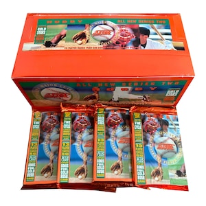 4 confezioni di carte da baseball MLB vintage Score del 1994. Serie 2. 12 carte giocatore e 1 carta bonus Gold Foil Rush per confezione. Collezionali tutte!