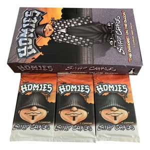 3 pakken Homies-ruilkaarten. 7 kaarten per pak. De slechtste van het blok. Verzamel ze allemaal! Uitgebracht door HomieShop LLC in 2004.