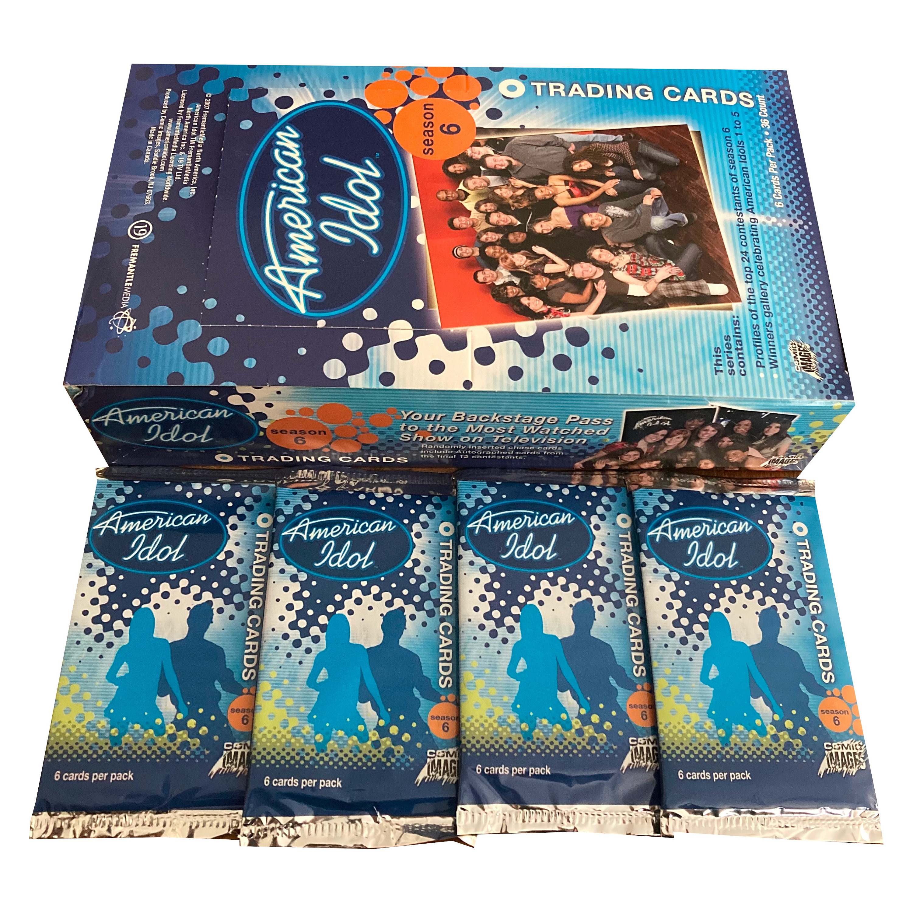 4 Packs of American Idol Season 6 Vintage Trading Cards. 6 Cards