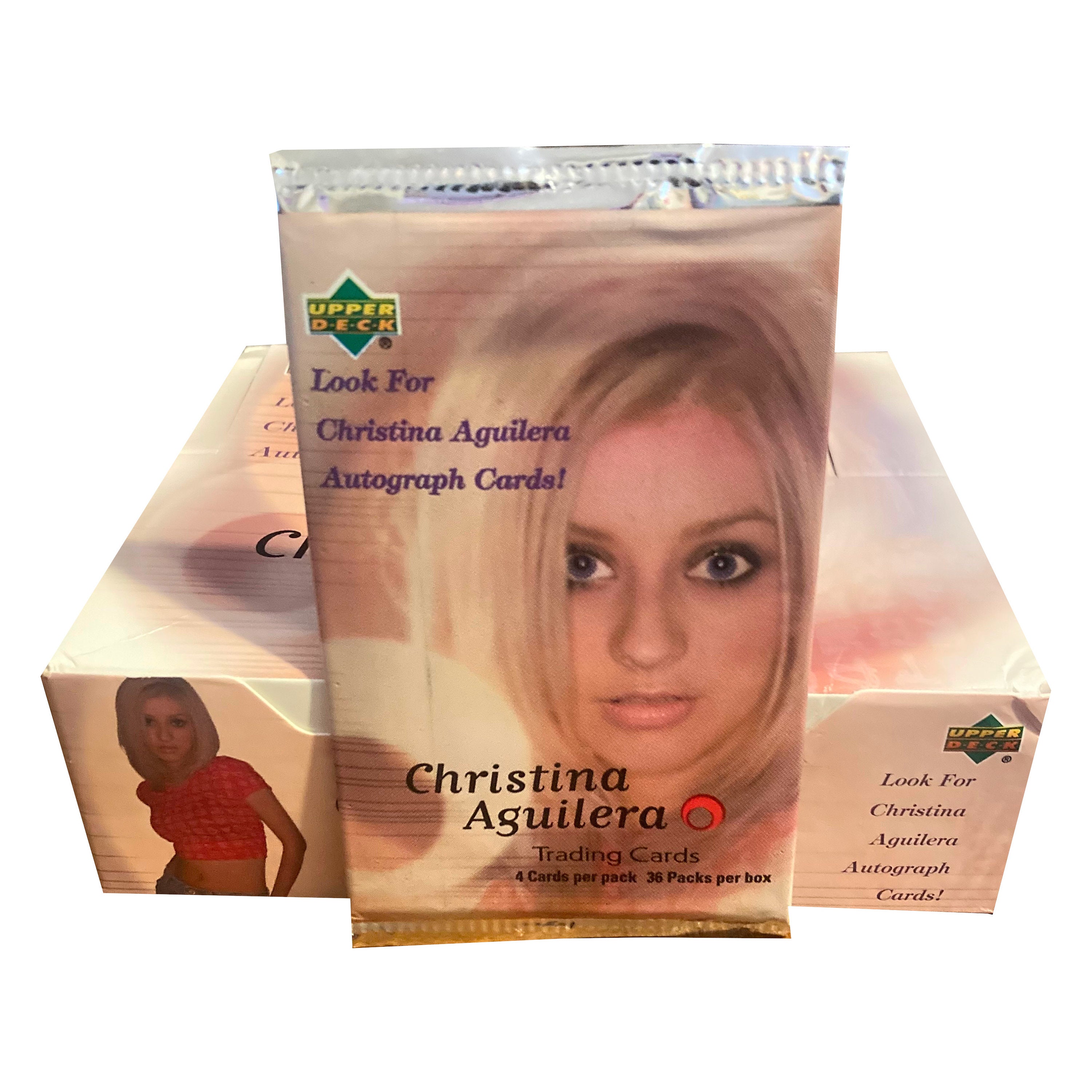 1 Pack of Christina Aguilera Vintage Trading Cards. 4 Cards per