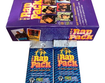 Factory Sealed Box of the Rap Pack Vintage Trading Cards. 36 Packs