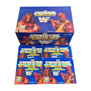 4 packs of WWF Superstars vintage collectable wrestling stickers. Hulk Hogan Ultimate Warrior + much  more! Collect them all! Euroflash 1991