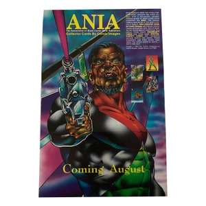 Promo poster for ANIA The Association of Black Comic Book Publishers collector cards by Comic Images, released in 1993. Measures 9.75&quot; x 15&quot;