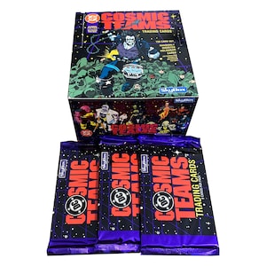 3 Packungen Sammelkarten von DC Cosmic Teams. 8 Karten pro Packung. Zufällig gepackte Hologrammkarten. Skybox 1993. Schön!