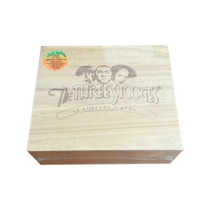 The Three Stooges Collector Cards very rare limited edition factory sealed wooden box. #0131/1500. Breygent 2005. 10 packs + chase cards!