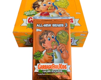 1 pack of Garbage Pail Kids All-New Series 3 vintage trading card stickers. 6 cards per pack. Random special inserts. Topps 2004.