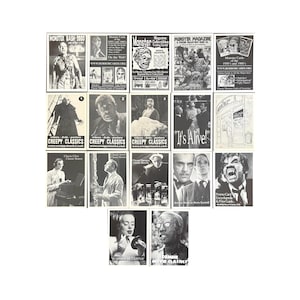 Veel van 17 Good Stuff Cards-promokaarten uit de late jaren 90 en vroege jaren 2000 in uitstekende staat. Leuke toevoeging aan elke horrorcollectie!