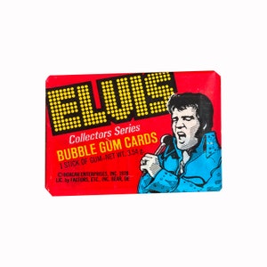 Elvis Collectors Series Bubble Gum Cards. 1 vintage wax pack in excellent condition. Contains 7 cards. Boxcar Enterprises/Donruss 1978.