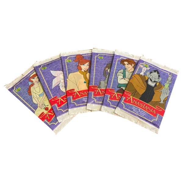 6 packs of Anastasia vintage trading cards. 5 cards per pack. Upper Deck 1998. Collect them all!
