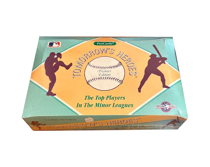 Factory sealed box of Tomorrow's Heroes - The Top Players In the Minor Leagues vintage Baseball cards. 36 packs of 10 cards. ProCards 1991.