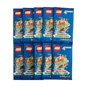 10 packs of Lego Create the World Incredible Inventions vintage mini trading cards. 4 cards per pack. Collect them all!