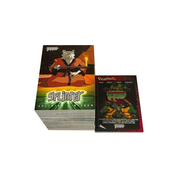 Teenage Mutant Ninja Turtles complete set of 125 cards + 11 bonus chase cards in excellent condition. Mondo to the max! TMNT. Fleer 2003.