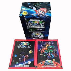 2 pakketten met de officiële stickercollectie van Super Mario Galaxy. Nintendo-stickers. Moeilijk te vinden! Europese invoer. Enterplay/Fabriek/Nintendo.