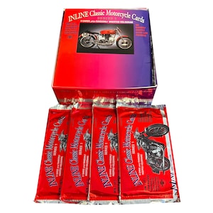 4 packs of Classic Motorcycle vintage collector cards. 8 cards per pack. Harley, Indian, Kawasaki, Jota, Vincent, Whizzer, and many more!