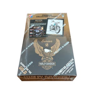 Factory sealed box of Harley Davidson series 2 vintage trading cards. 36 packs, 10 cards per pack. Collect-A-Card 1995.