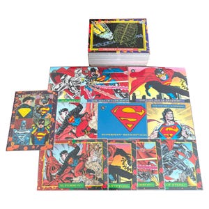 DC Bloodlines complete base set of 81 vintage trading cards + complete chase and promo sets in excellent condition. Skybox 1993. DC comics.