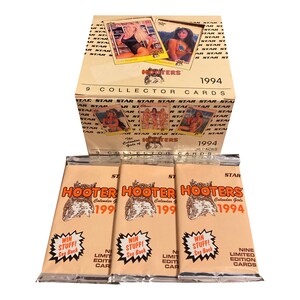 3 Packungen Hooters Kalender Girls 1994 Sammelkarten. 9 Karten pro Packung. Herausgegeben von Star International. Schwer zu finden!