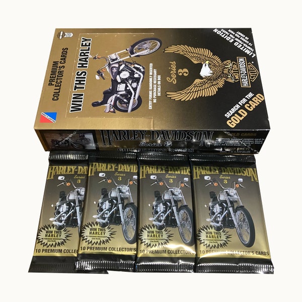 4 packs of Harley Davidson series 3 vintage trading cards. 10 cards per pack. Skybox 1995. Get on your bike and ride (for a third time)!