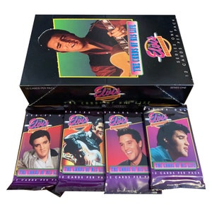 4 Päckchen von Elvis - Die Karten seines Lebens - Serie 1 Vintage Sammelkarten. 12 Karten pro Packung. Sammle sie alle! Die Elvis-Kollektion.