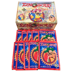 10 packs of Iznogoud vintage stickers. 6 stickers per pack. Collect them all! Released by Upper Deck. Based on the popular French comic.