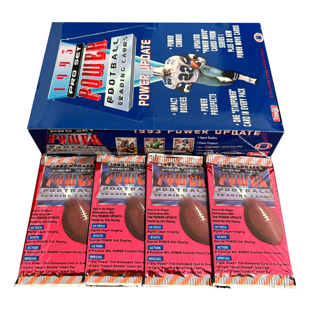 4 Packs of 1993 Pro Set Power Update Edition Vintage NFL Football Cards ...