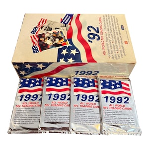 4 packs of 1992 All World vintage NFL Football cards. 12 cards per pack. Randomly inserted special cards. Collect all 300 + subsets!