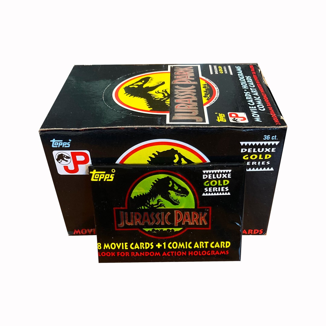 1 Pack of Jurassic Park Deluxe Gold Series Vintage Trading Cards. 8