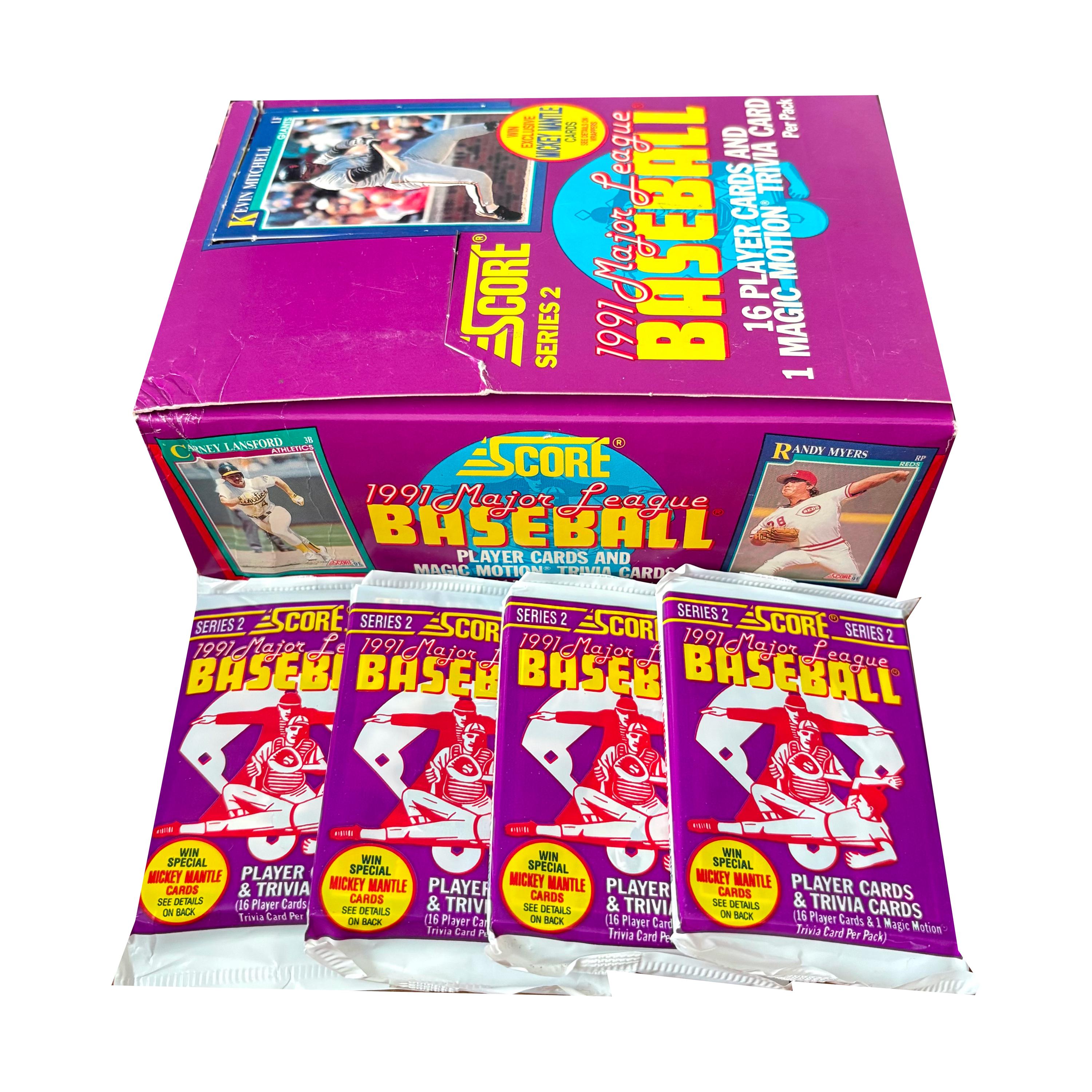 4 Packs of 1991 Score Vintage MLB Baseball Cards. Series 2. 16 