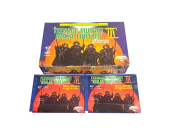 2 packs of Teenage Mutant Ninja Turtles III vintage collectable album stickers. 6 stickers per pack. Diamond 1992. TMNT 3. Scarce!