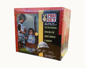 Factory sealed box of Guinness Book Of World Records vintage trading cards. 10 cards per pack, 36 packs per box. Pro Set 1992.