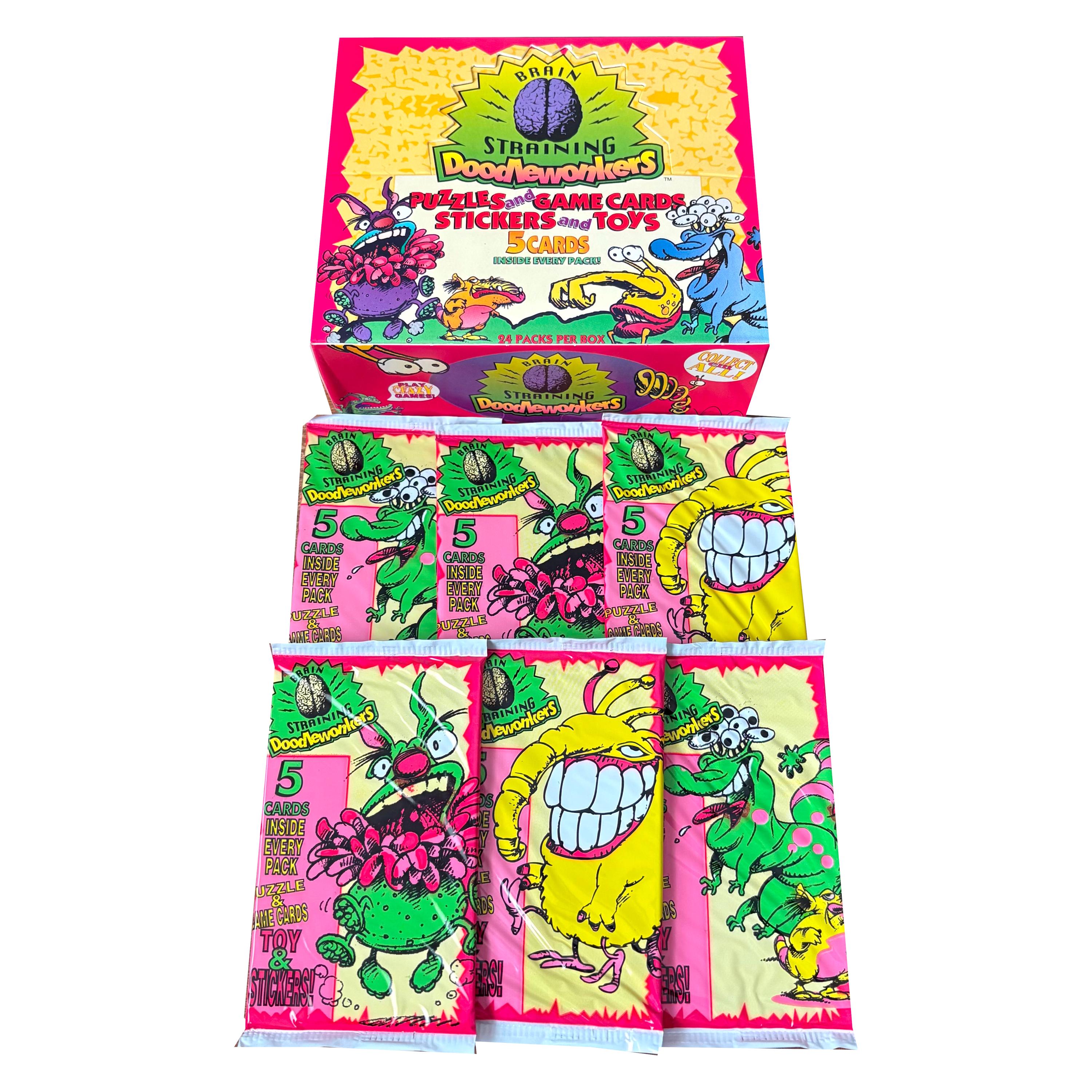 90s select shop【特注1点物】crazy サイケパッチワークM65 6 Packs of Brain Straining Doodlewonkers Vintage Trading Cards