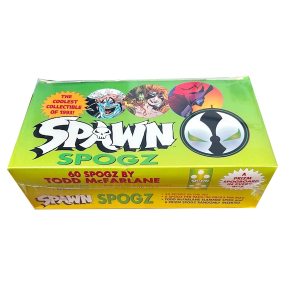 Factory Sealed Box of Todd Mcfarlane's Spawn Spogz Pog Packs. 36