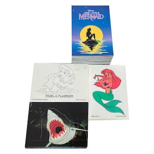 Disney&#39;s The Little Mermaid complete base set of 90 vintage trading cards + 3 chase subsets. Pro Set 1991. Ariel! Ursula! Sebastian!