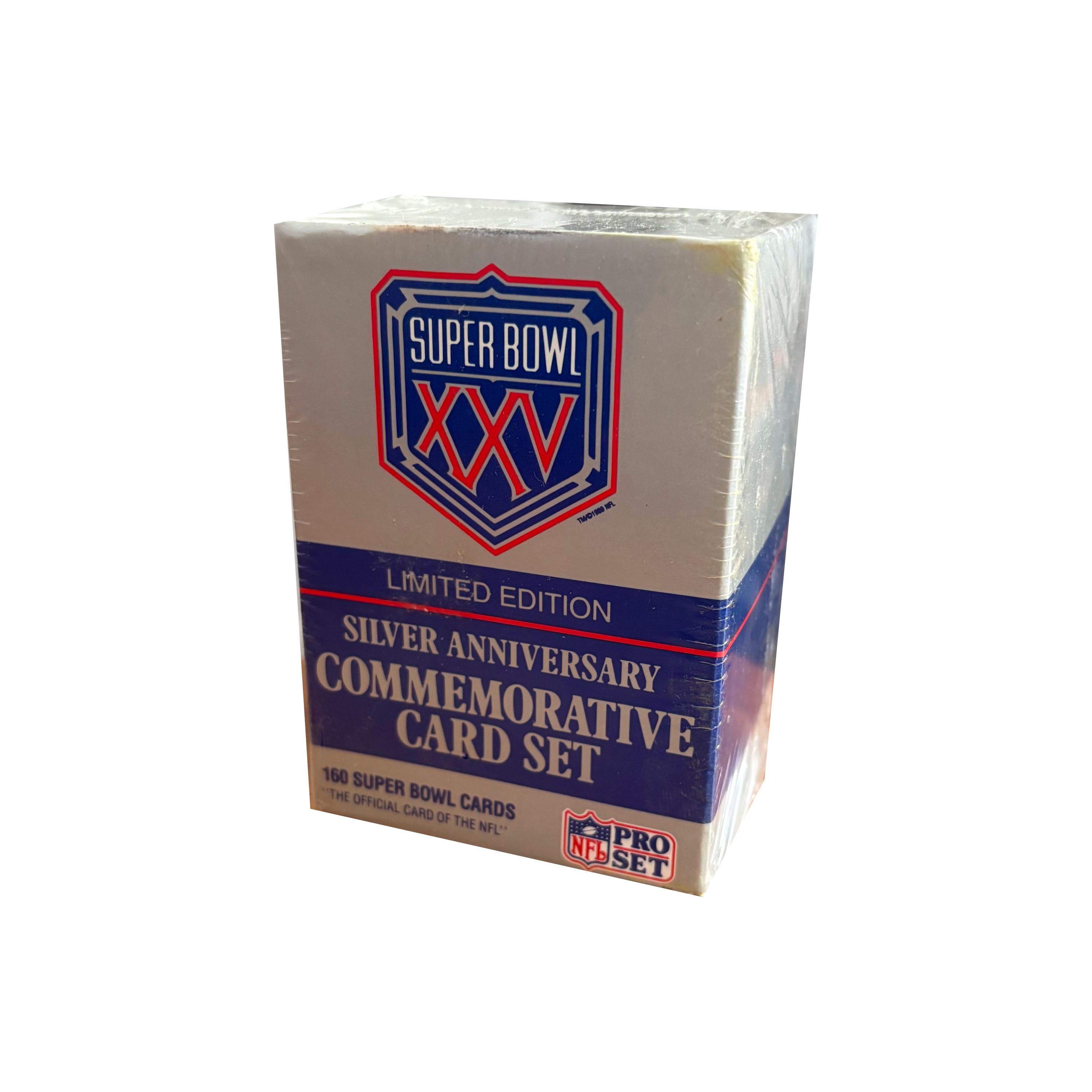 super bowl xxv limited edition silver anniversary card set Commemorative Set. 160 Super Bowl Cards Featuring NY Giants Vs. Buffalo Bills Please Message us with any questions 1990 Pro Set Super Bowl