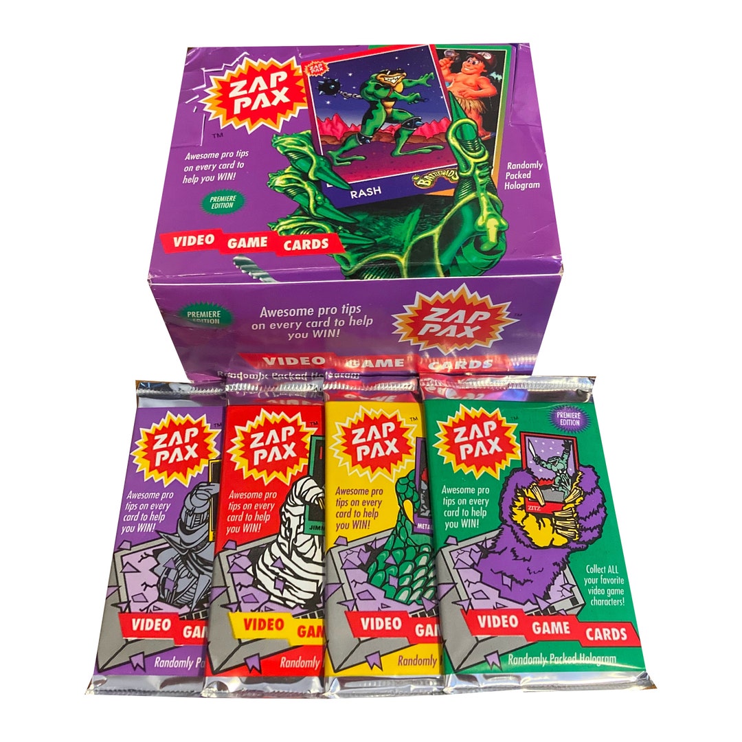 4 Packs of Zap Pax Vintage Video Game Trading Cards. 8 Cards per