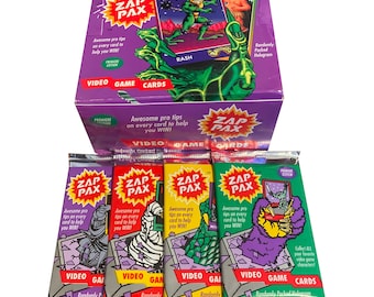 4 Packs of Zap Pax Vintage Video Game Trading Cards. 8 Cards per