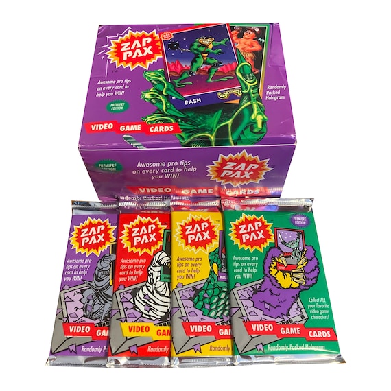 4 Packs of Zap Pax Vintage Video Game Trading Cards. 8 Cards per